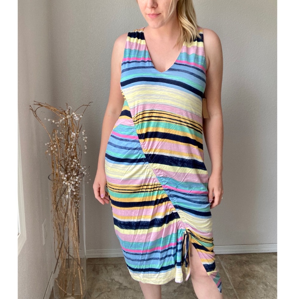 Rachel Roy NWT V-Neck Asymmetrical Colorful Dress Large Summer